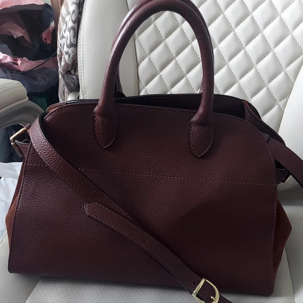🏷Anna PAOLA Italian Leather And Suede Elegant Handbag NWOT - Picture 9 of 10